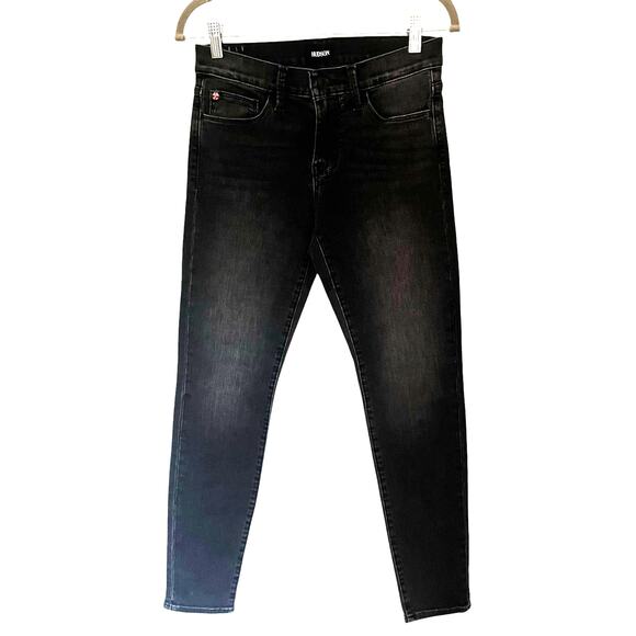 HUDSON Natalie Ridley Womens Jeans Sz 25 Black Skinny Goth Midrise Ankle - Picture 1 of 14
